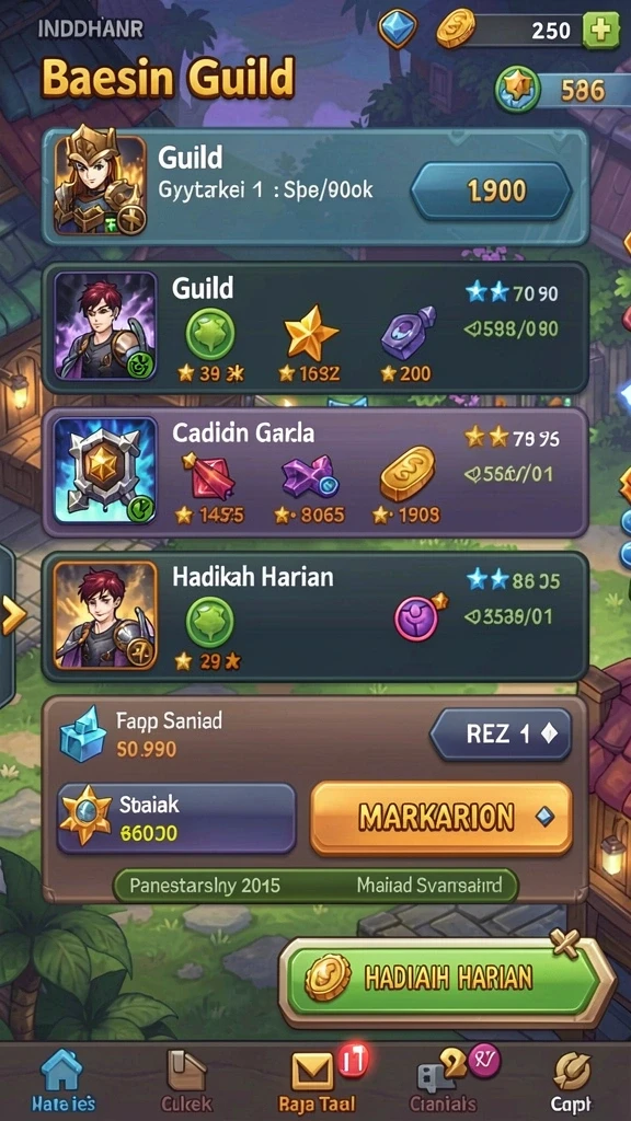 Tampilan awal game yang menawan dan informatif.
