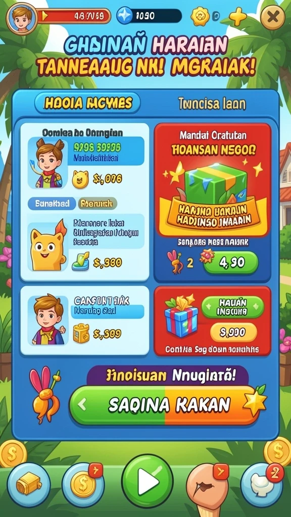 Tampilan antarmuka permainan yang menarik.