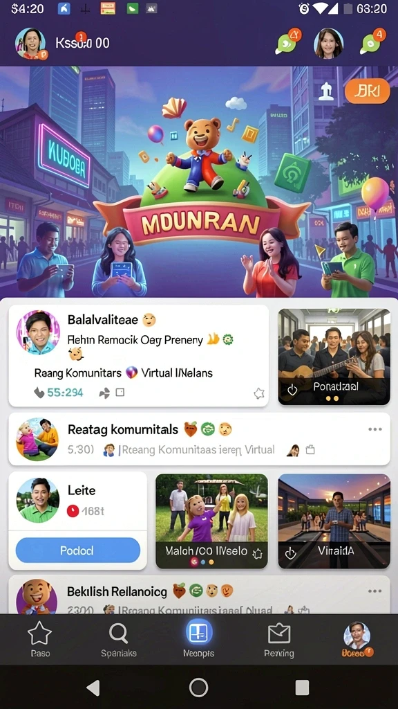 Menu pilihan game yang bervariasi dan mudah diakses.