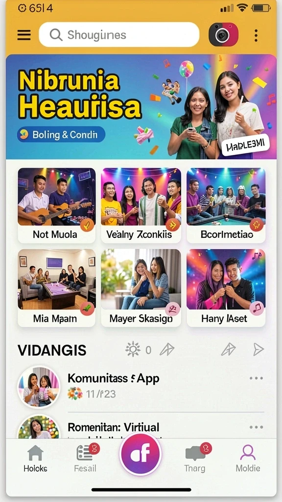 Tampilan awal permainan yang menarik dan penuh warna.